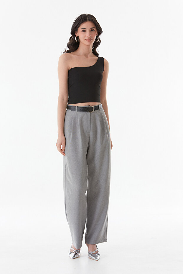 Basic Tek Kol Crop Bluz - 4