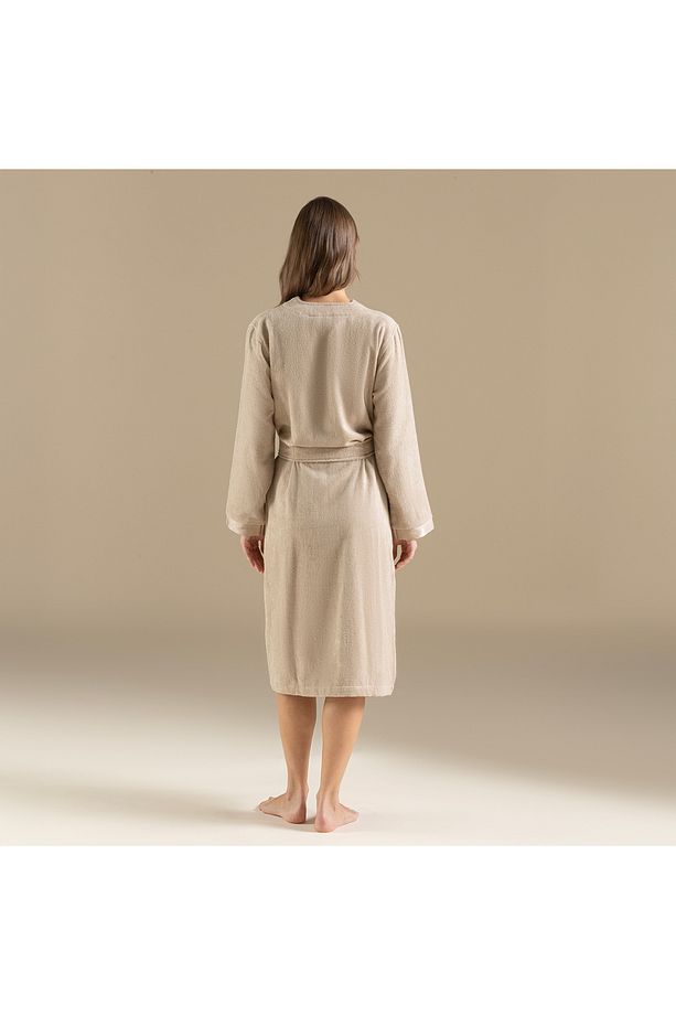 Floss Unisex Bornoz Koyu Bej - 5