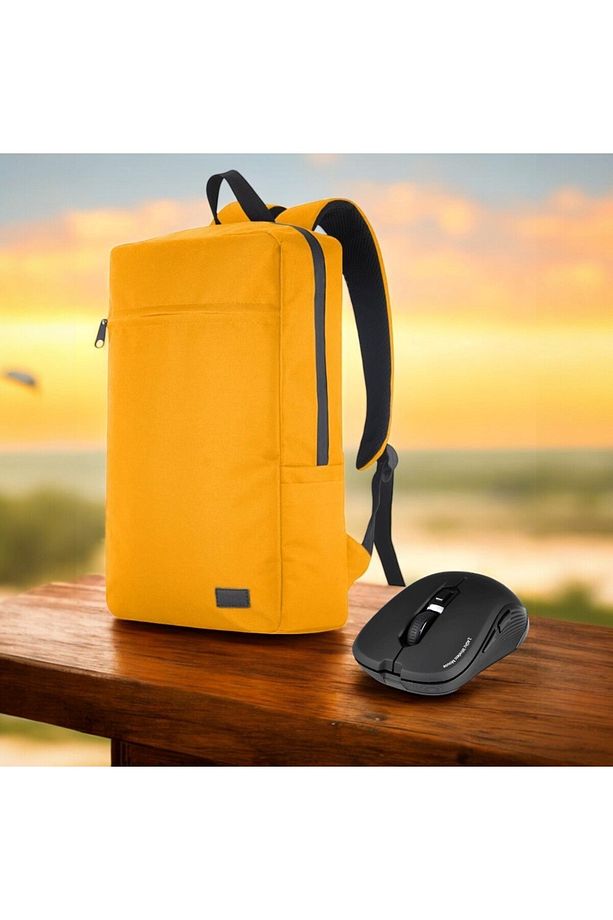 Classone Mila PR-EK108 15,6'Su Geçirmez Kumaş Fermuar Notebook Sırt Çantası+Kablosuz Mouse - 1