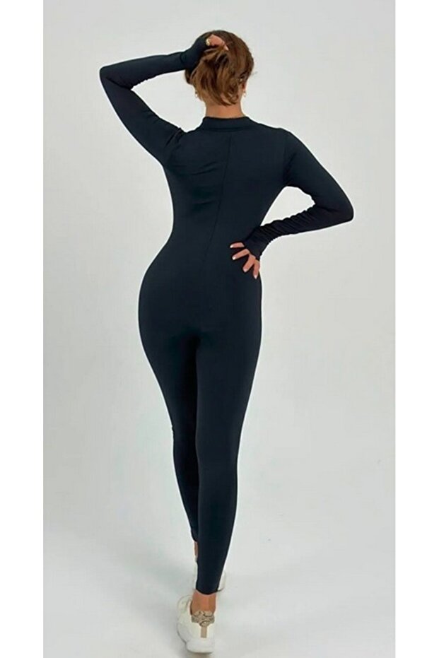 Siyah Vücuda Oturan Performans Tulumu - 7