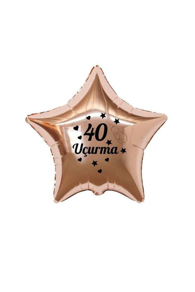 18 Inch Rose Gold Color Baby Figured 40 Fly Themed Star Foil Balloon