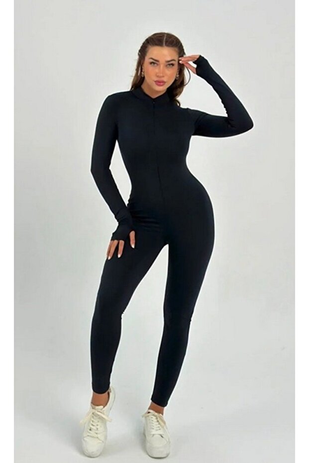 Siyah Vücuda Oturan Performans Tulumu - 5