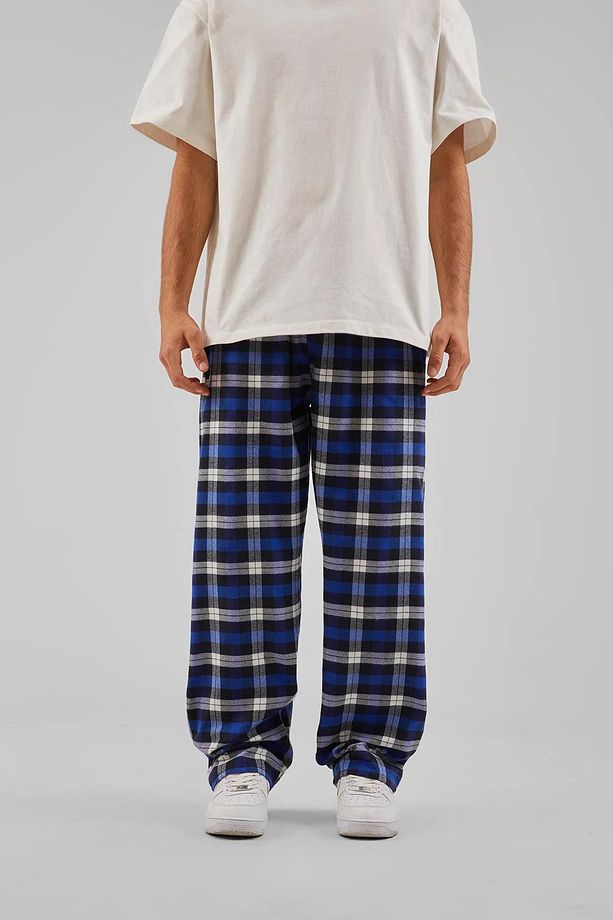 Ekose Desen Bel Lastikli Pijama Eşofman altı - 1
