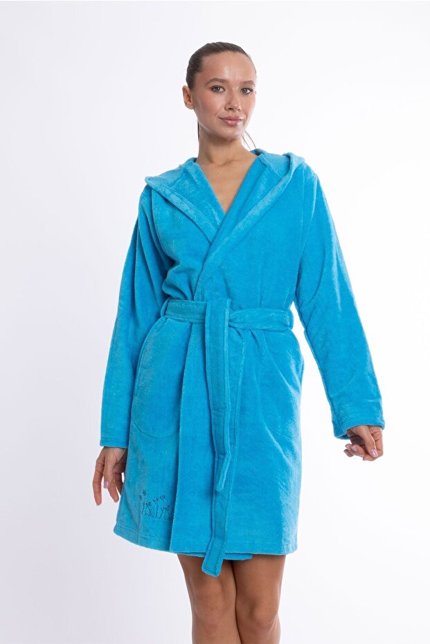 Lüks Bambu Kapşonlu Bornoz Mini - 4