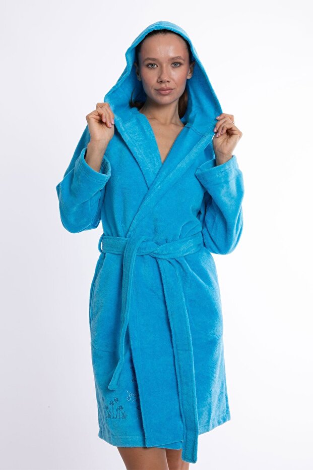 Lüks Bambu Kapşonlu Bornoz Mini - 7