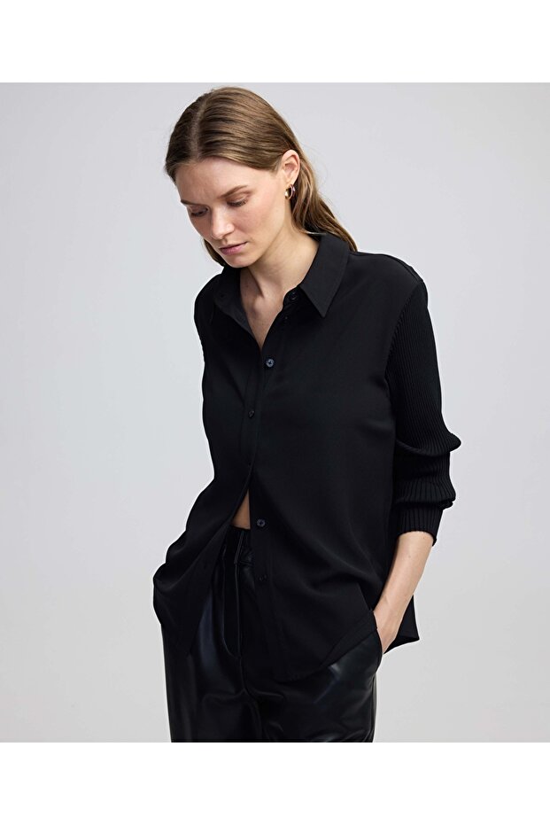 Triko mix gömlek - 1