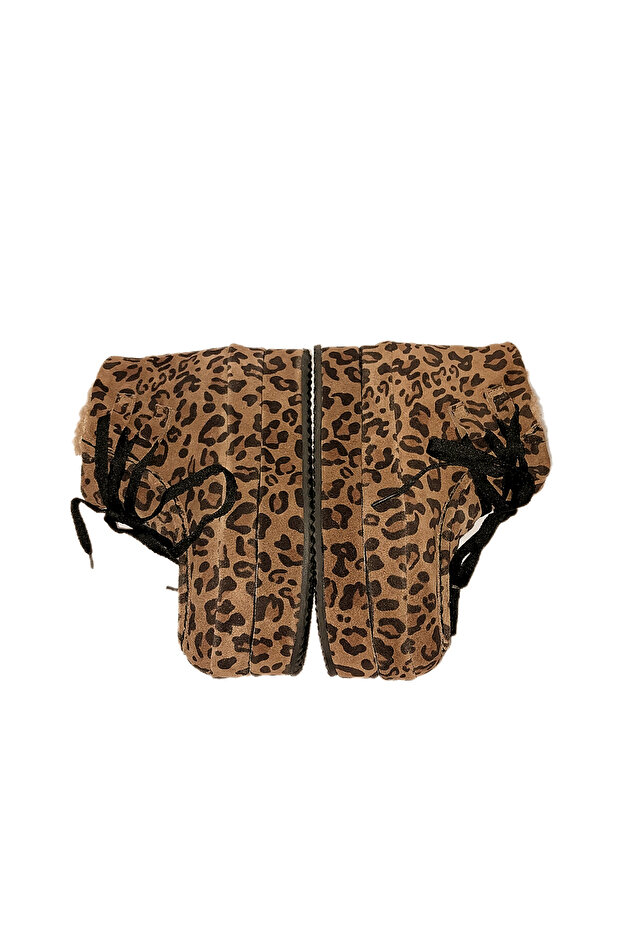 Leopar Süet Platform Kürklü Bot - 5