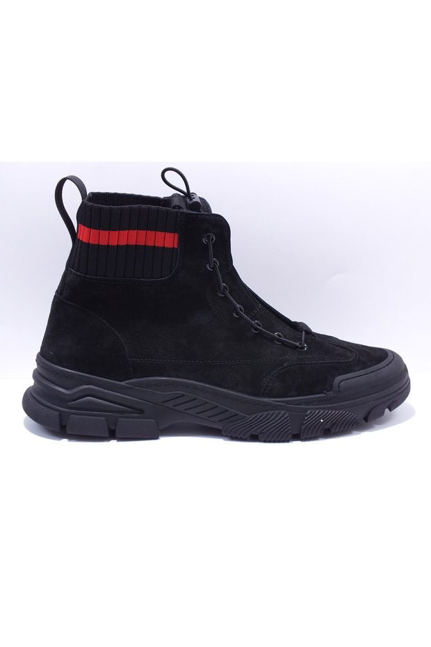 24K584 Knitwear High-Top Suede Boots (Mold 1 Size Small)