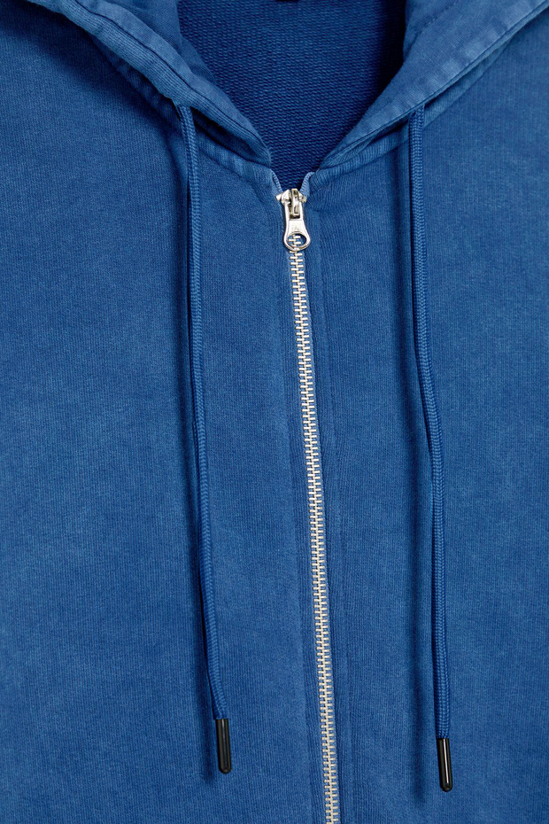 Indigo Oversize/Geniş Kesim Kapüşonlu Soluk Efekt Hırka/Şardonsuz Sweatshirt TMNAW25SW00049 - 6