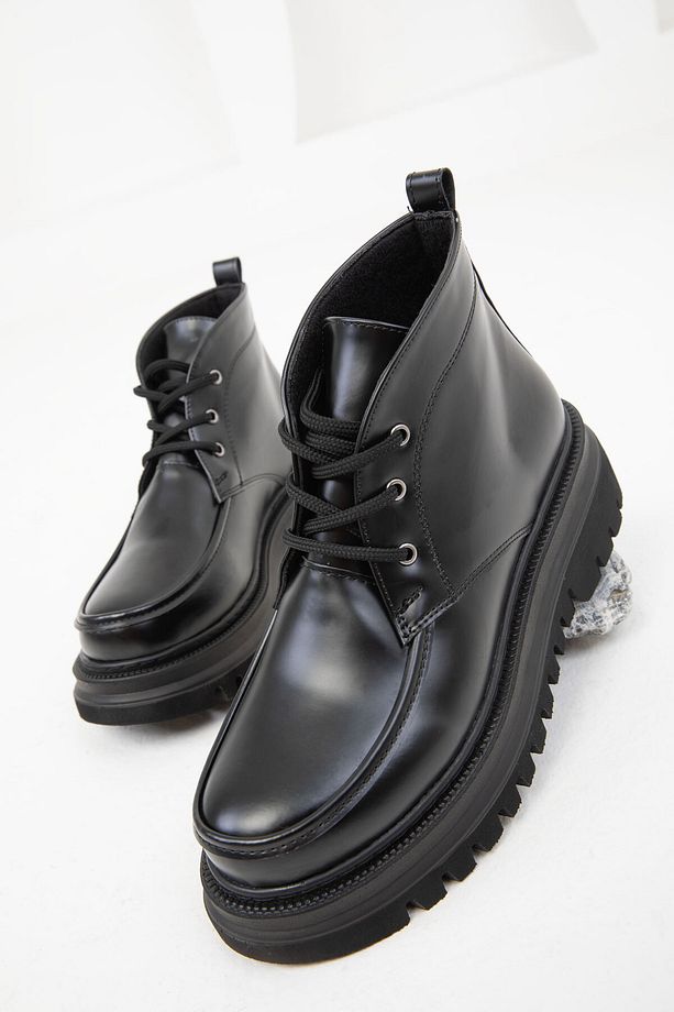 Siyah Açma Kadın Bot & Bootie 19875 - 4