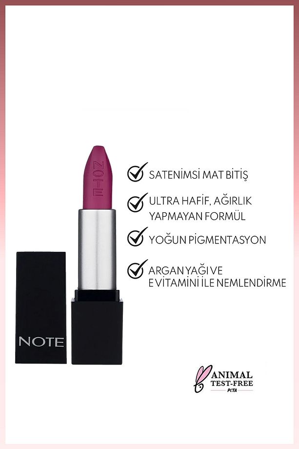 Mattever Lipstick Yarı Mat Saten Bitişli Ruj 10 Shocking Fuschia - Mor - 2