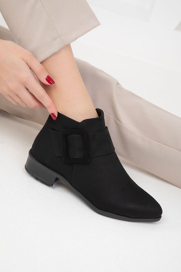 Kadın Siyah Süet Bot & Bootie 16537 - 5