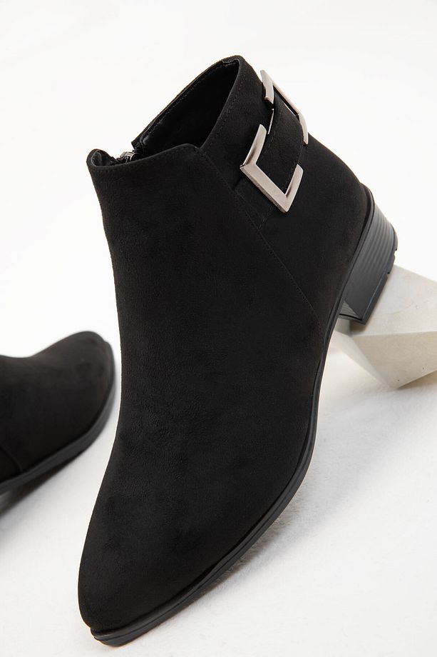 Siyah Süet Kadın Bot & Bootie 19907 - 1