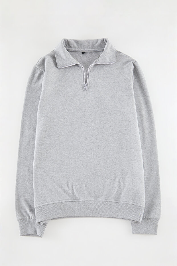 Siyah-Kar Melanj 2'li Paket Regular/Normal Kesim İçi Polar/Sıcak Tutan Sweatshirt TMNAW25SW00205 - 6