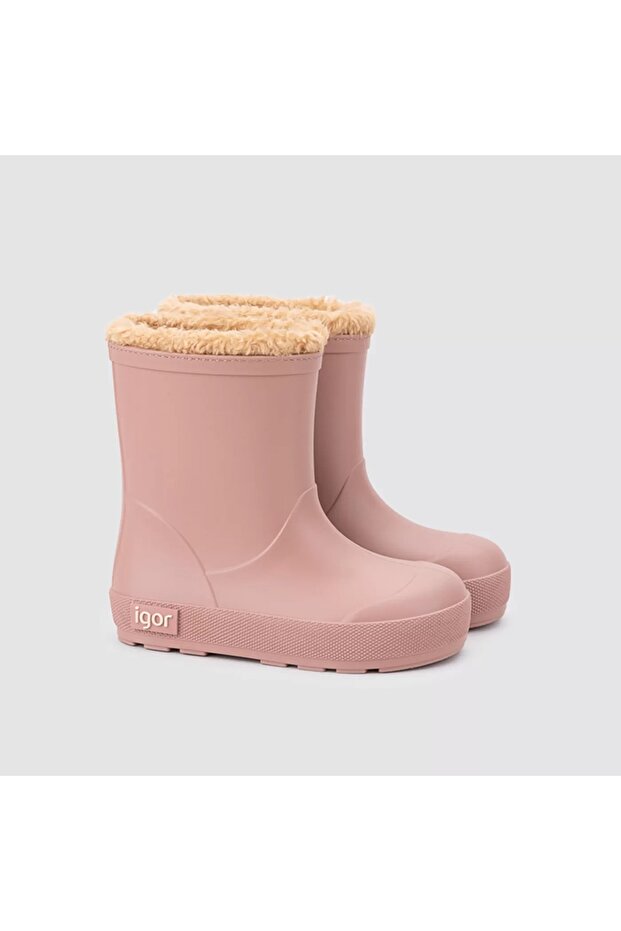 Igor Yogi Borreguito Girl's Pink Fur Rain Boots