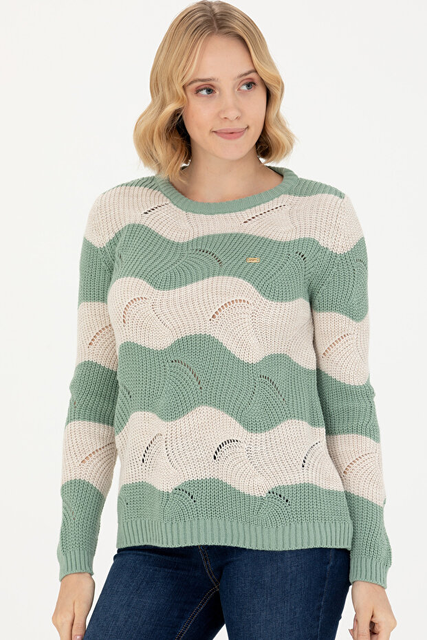 Women's Mint Crew Neck Sweater 50272043 -Vr090