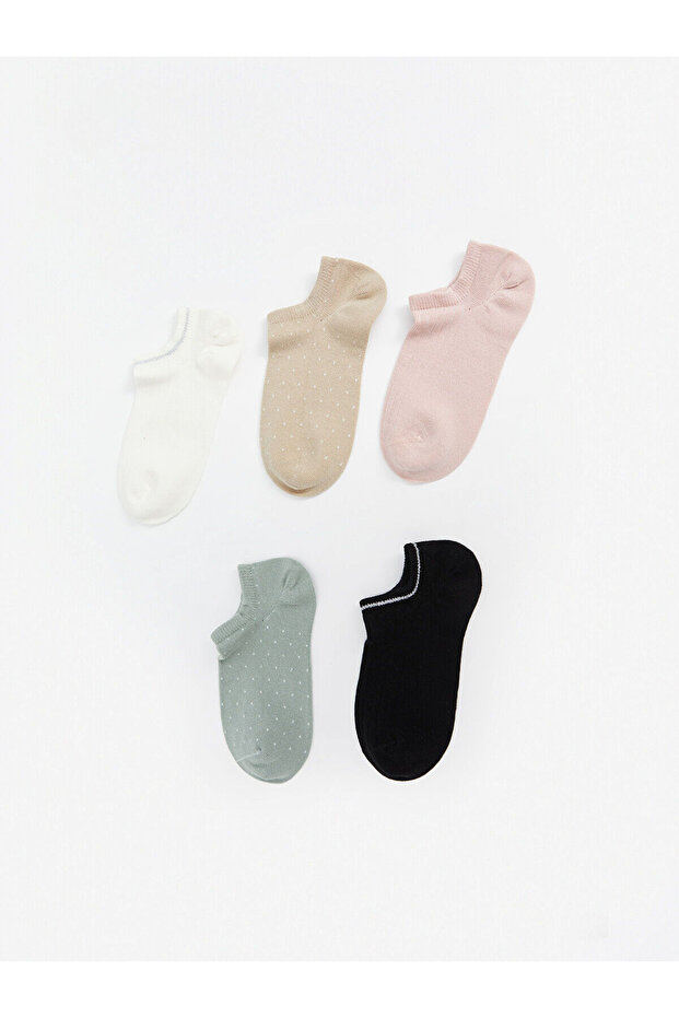 Lcwk Polka Dot Women's Booties Socks 5 Pack