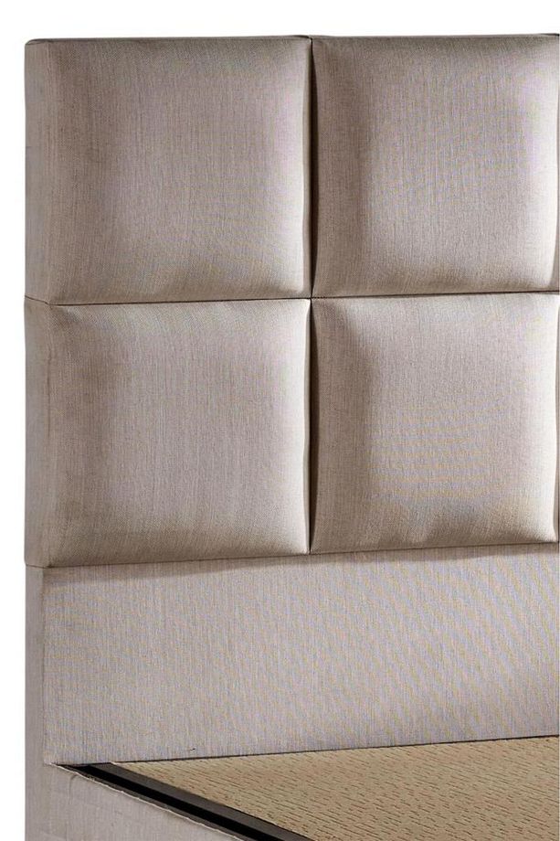 Star Yatak Seti 140x200 cm Çift Kişilik Yaylı Sert Ortopedik Yatak Krem Keten Lüks Baza Başlık Takım - 8