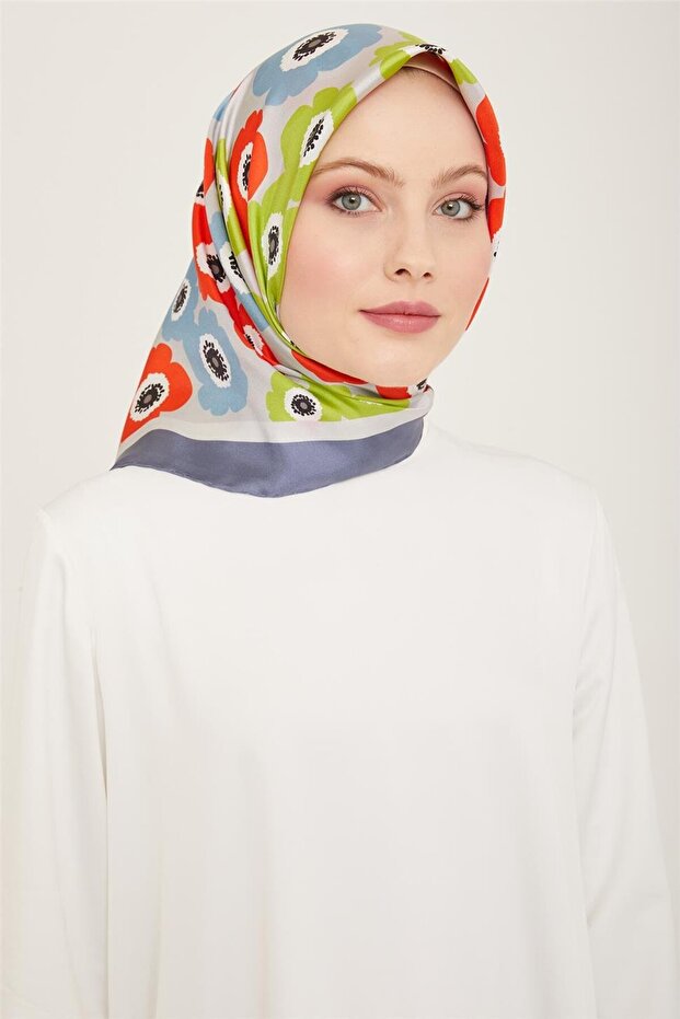 وشاح حرير سيرا بنمط تجريدي 24Ya9107 6 54