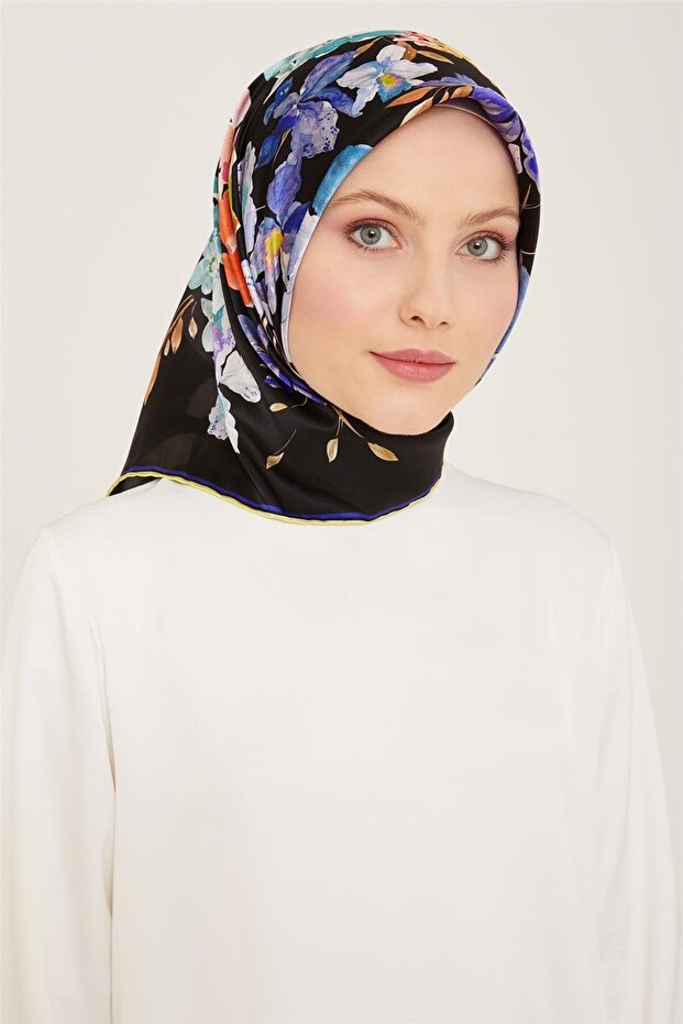 Floral Print Twill Silk Scarf 24Ya9127 51 55