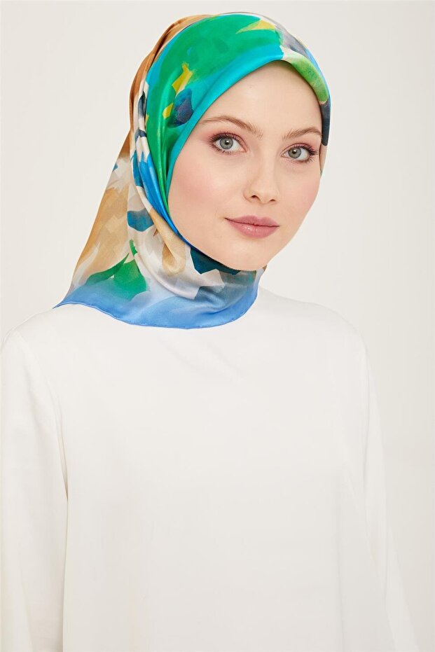 بنقشة المونوغرام سورة حرير وشاح 24Ya9104 52 83