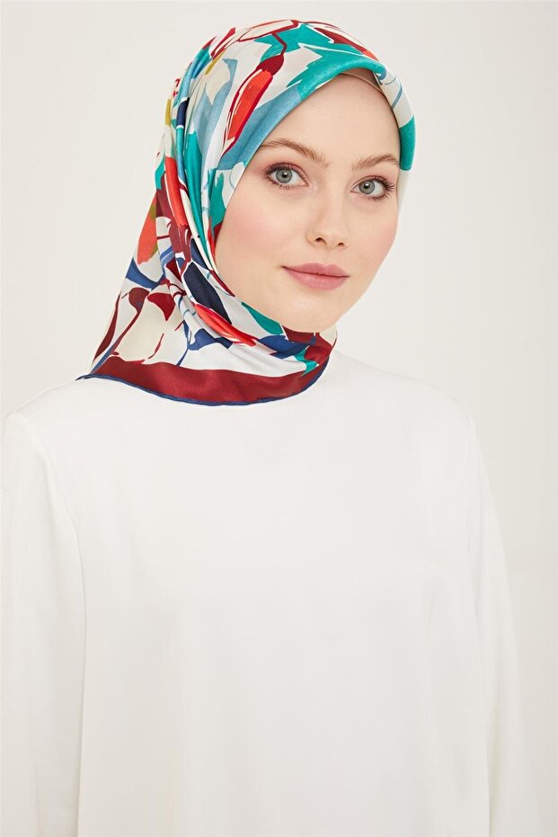وشاح كلاسيكي منقوش سيرا حرير 24Ya9154 5 60