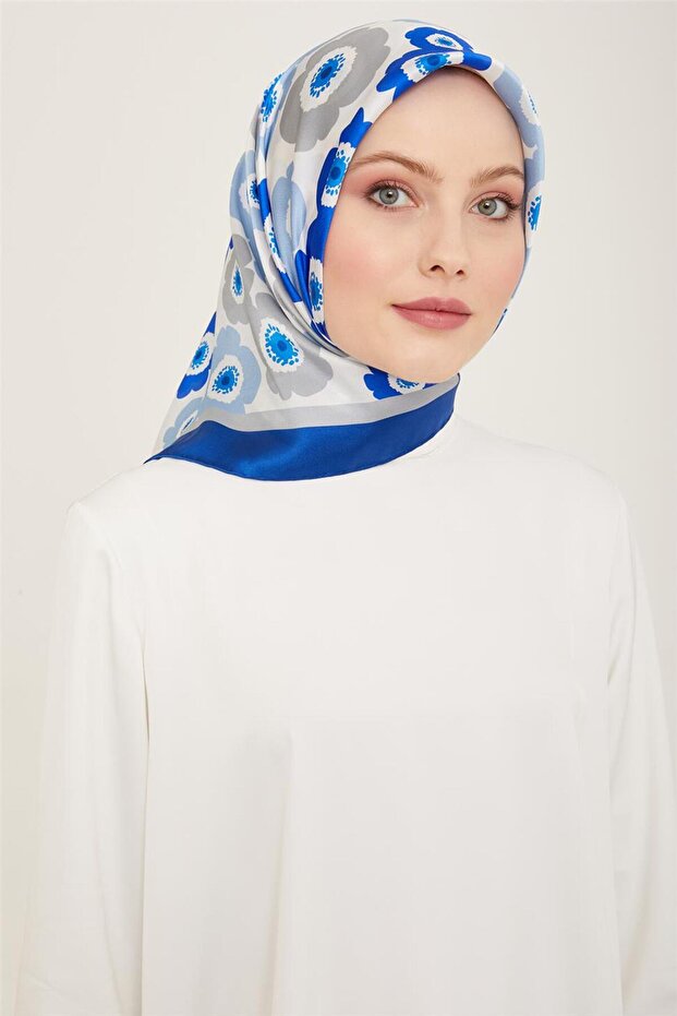 وشاح حريري منقوش بالزهور 24Ya9106 54 10