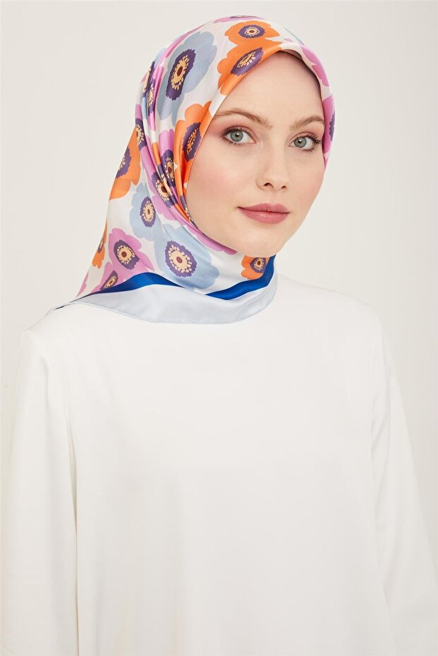 Floral Print Twill Silk Scarf 24Ya9106 54 39
