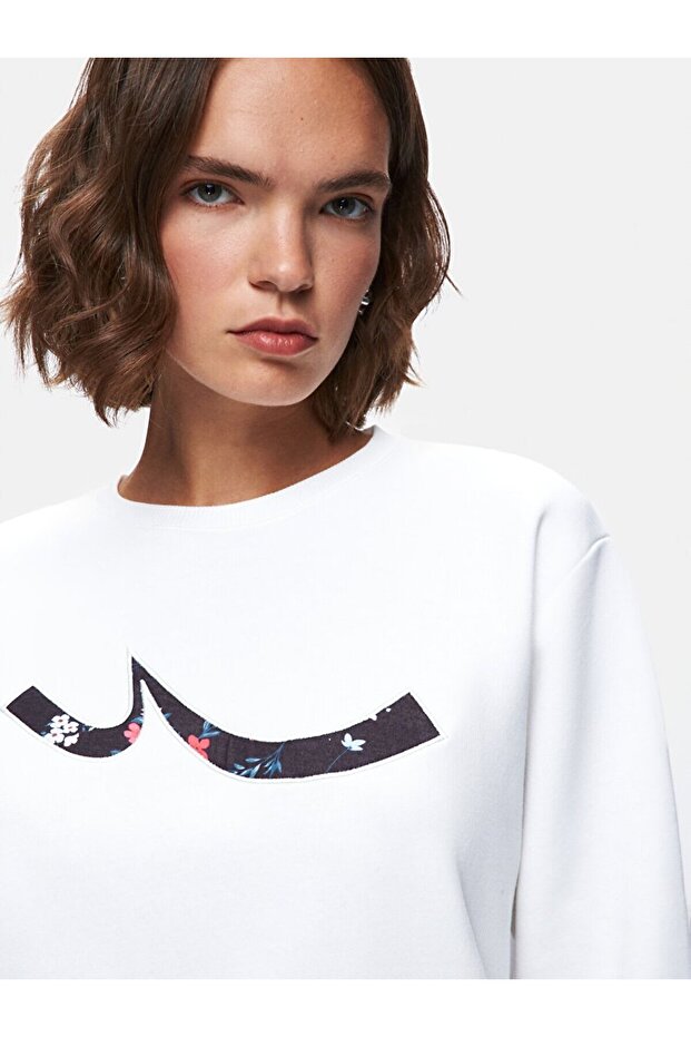 Sıgn Baskılı Bej Sweatshırt - 4