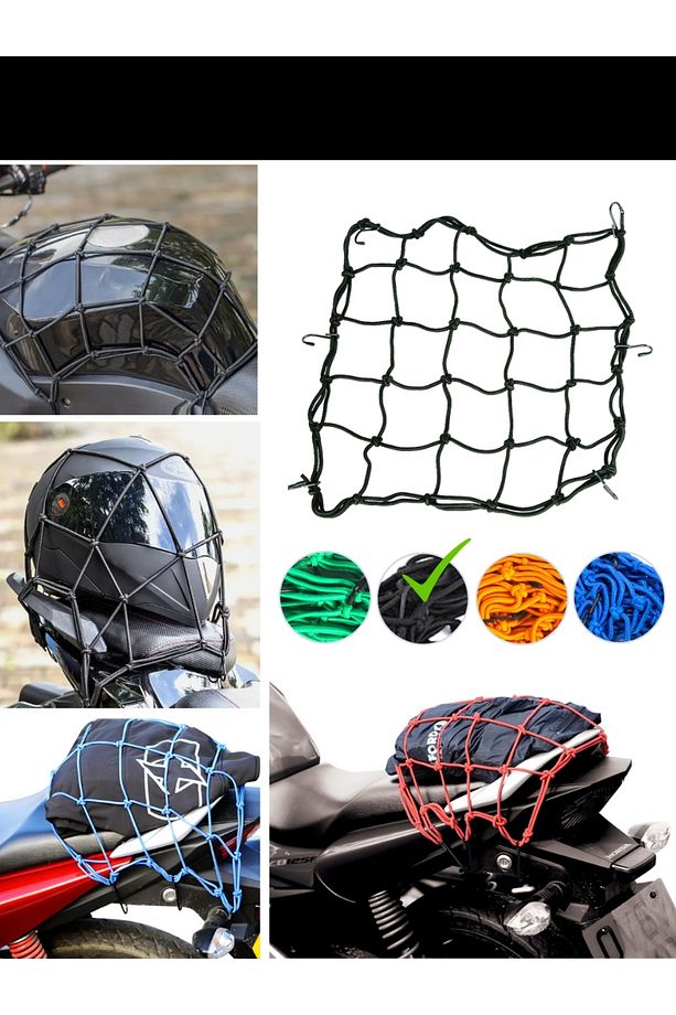 Motorsiklet Kask ve Bagaj Filesi  Atv Filesi SİYAH 422418 - 3