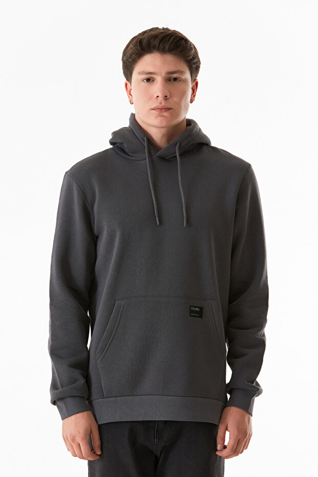 Basic-Kapuzenpullover mit Kängurutasche - 6