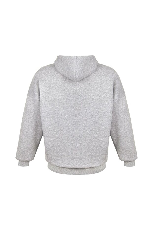 Basic Erkek Oversize Hoodie - 5