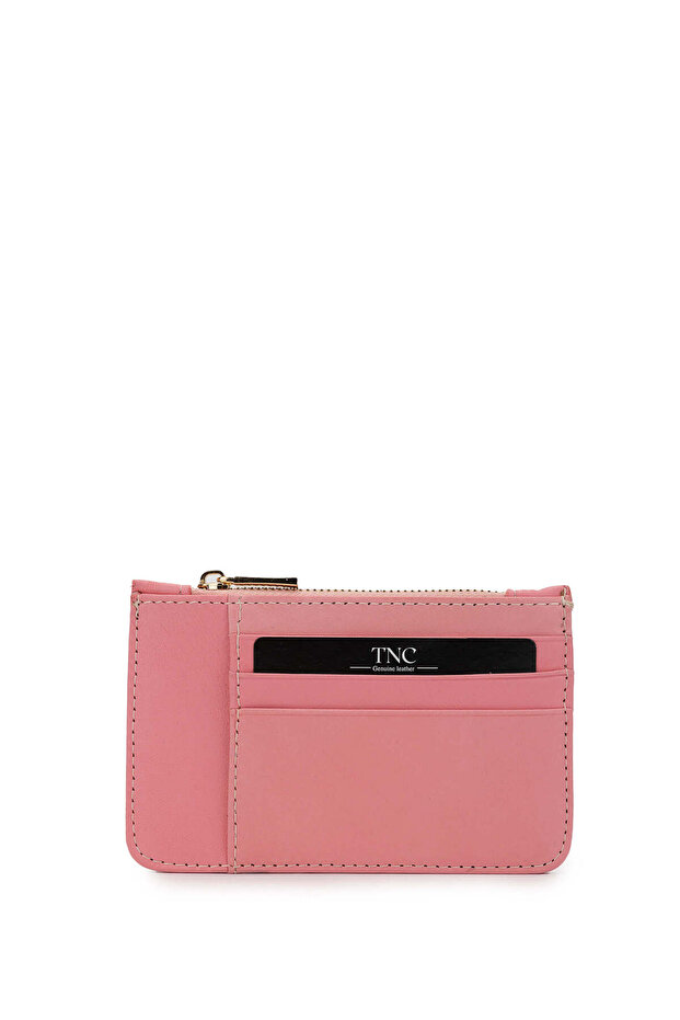 Men's Genuine Leather Pink Card Holder