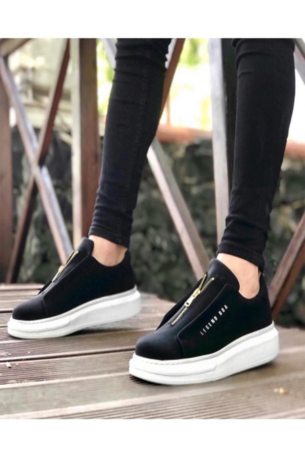 Men's Skin Leather Zippered Sneakers Orthopedic Seasonal Casual Shoes
