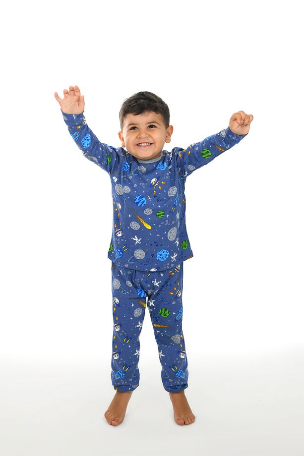 Çocuk Pijama Takımı 1-5 Yaş Uzay Desen - 4