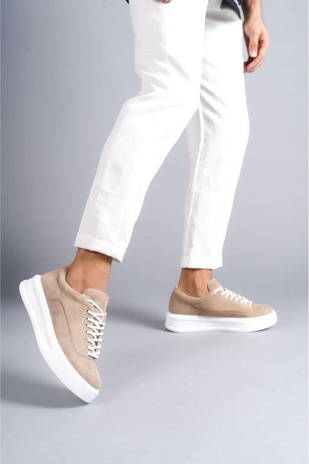 Süet Bağcıklı Erkek Spor Sneaker Ortopedik Taban Günlük Ayakkabı - 1