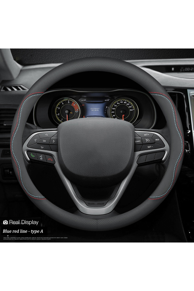 Black B-O Style Fashion Universal Car Steering Wheel Cover Breathable Anti Slip Car Decoration Suita
