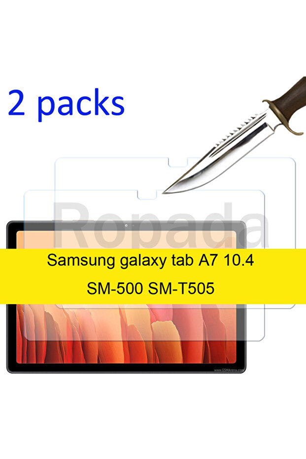 واقي شاشة زجاجي لجهاز Galaxy Tab A7 10.4 (قطعتان) - مقاوم للخدش، مقوى، متوافق مع موديلات SM-T500، SM-T505، وSM-T509