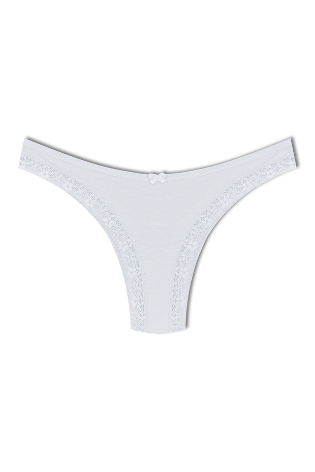 Cotton Front Leg Lace Detailed Brazilian Women's Panties