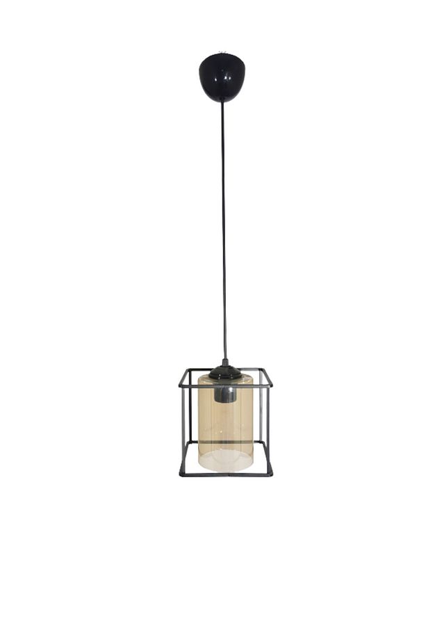 Rustik Retro Model Geometrik Sarkıt Metal Kare Avize - 1