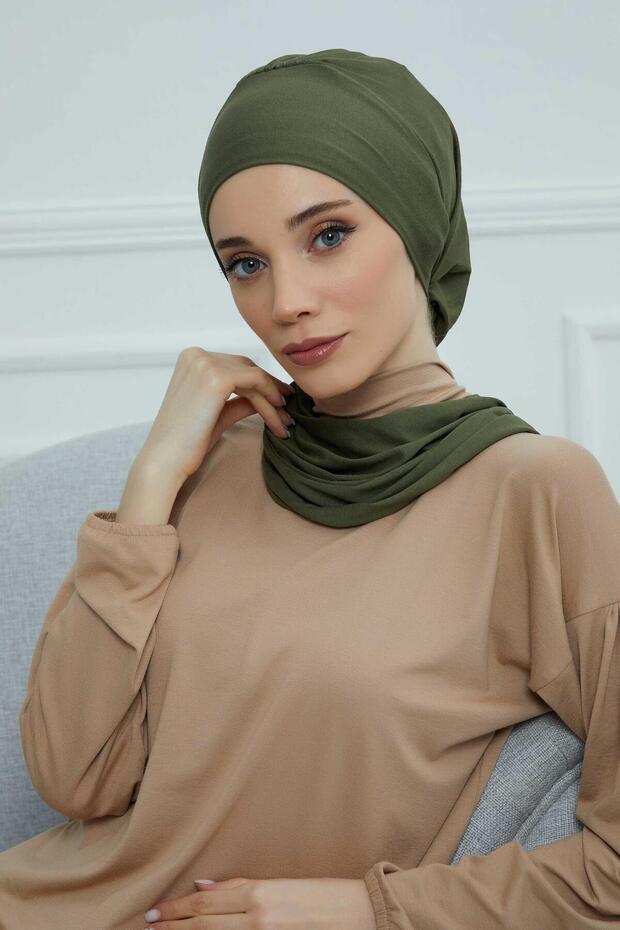 Combed Cotton Ready-To-Wear Turban, Ht-96, Ht-96, Khaki Green