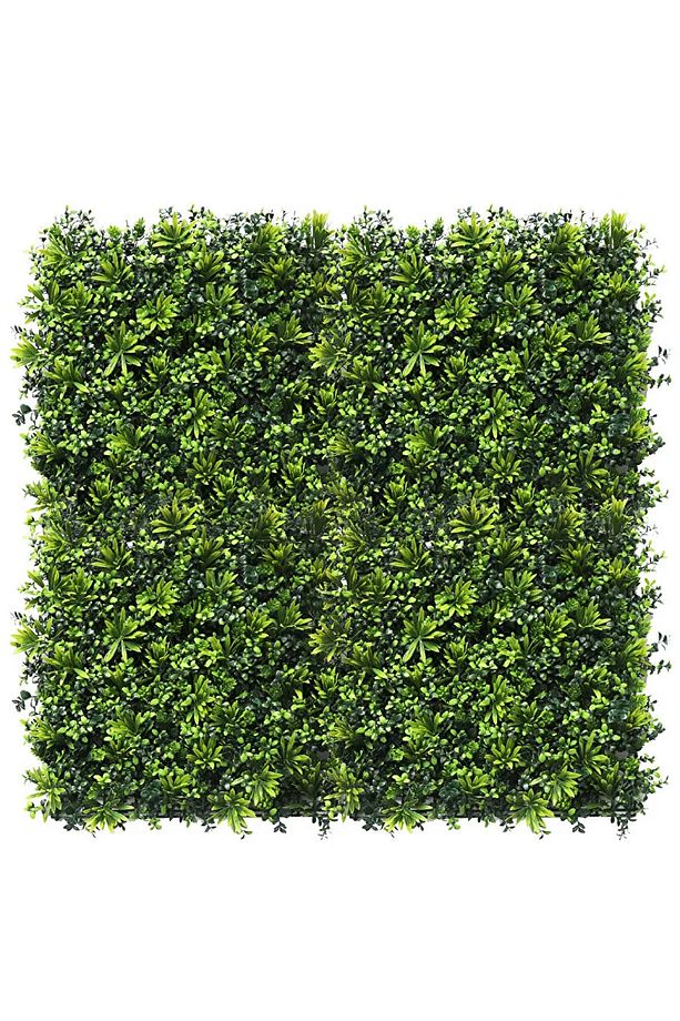 İç Dış Mekan Yapay Çiçek Duvar Dekorasyonu Yapraklı Panel Çit 100x100cm AD071 - 2