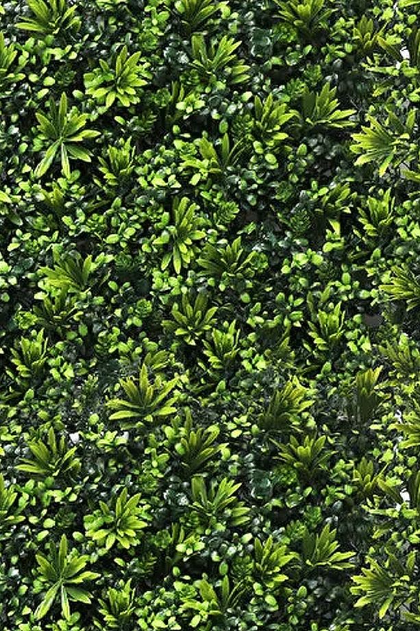 İç Dış Mekan Yapay Çiçek Duvar Dekorasyonu Yapraklı Panel Çit 100x100cm AD071 - 3