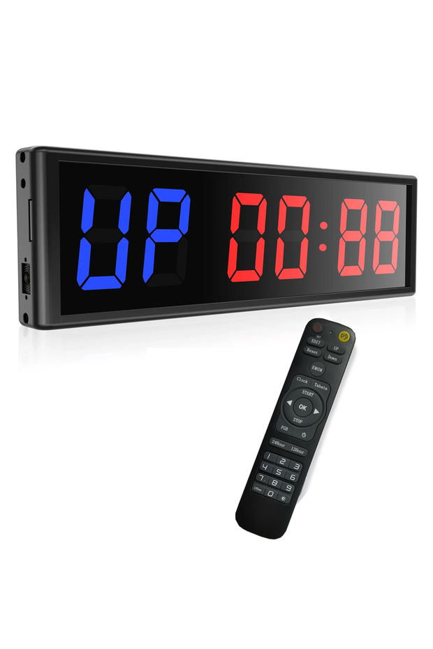 Fitness Training Gym Timer, Interval Timer Clock 2.3" Digits LED Down/Up Clock Stopwatch with Rem... - 2
