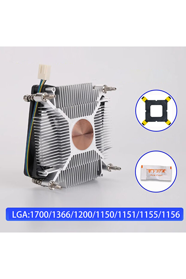 NO RGB black CPU Cooler 80MM MINI CPU Cooler All-in-one Machine Tower Slim Fan for Intel LGA 1155 11
