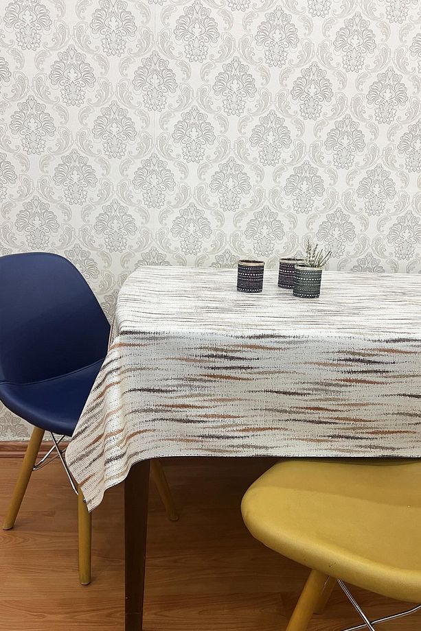 Pvc kaymaz elyaf tabanlı Silinebilir Muşamba Masa Örtüsü_210-A - 3