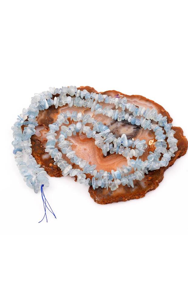 Aquamarine Stone Unshaped String - Broken Stone