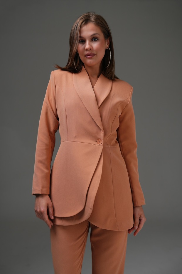 Belted Woven Jacket - Camel Wrap Detail