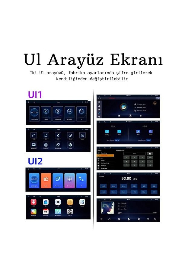 Kablosuz Carplay Tak Çalıştır Apple Android Auto Ekran Araç 10.2İnç - 6
