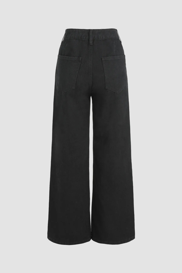 Yüksek Bel Wide Leg Kot Pantolon - 7